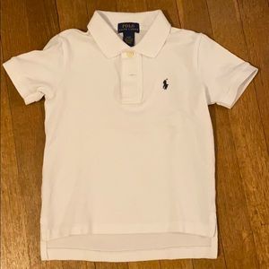 Size 4 Polo Ralph Lauren White Knit Polo Shirt